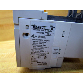 Allen Bradley 193-EECB Overload Relay 193EECB Series B