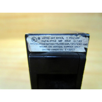 Crouse - Hinds LL-143 Circuit Breaker  E 13207 20A 120-240V (Pack of 2) - Used