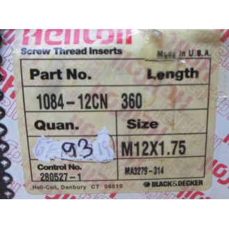 HeliCoil 1084-12CN 360 Coil Insert 108412CN360 (Pack of 93)