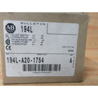 Allen Bradley 194L-A20-1754 Load Switch 194LA201754