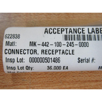 Airborn MK-442-100-245-0000 Connector Receptacle MK4421002450000