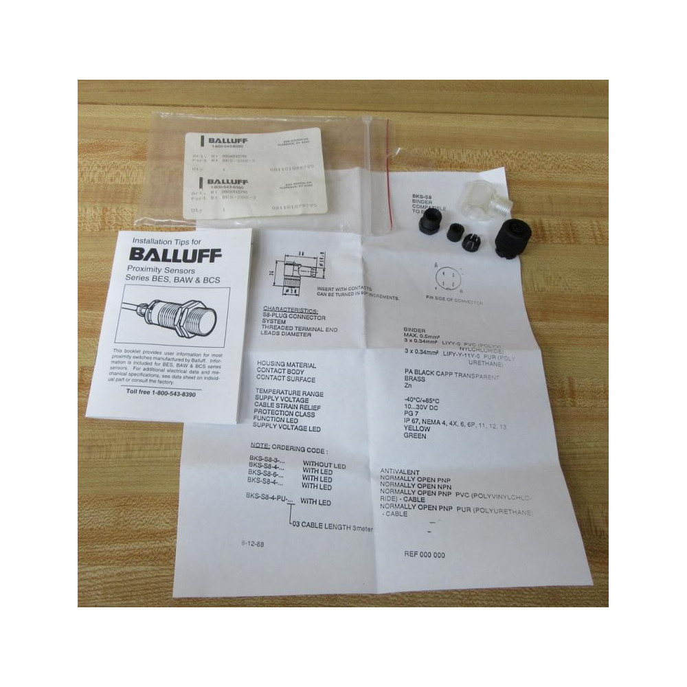 Balluff BKS-S08-3 Mating Connector BKS-S-8-3