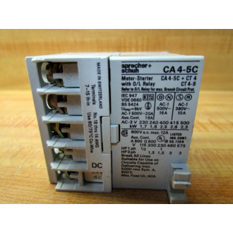 Sprecher + Schuh CA 4-5C-01 Contactor CA45C01 - Used