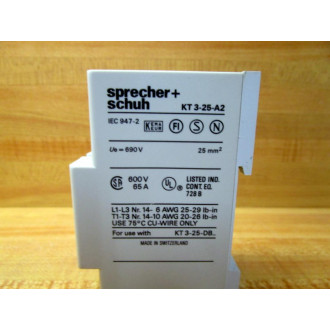 Sprecher + Schuh KT 3-25-A2 Motor Circuit Controller KT325A2 XT0 - New No Box