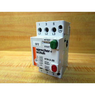 Sprecher + Schuh KTA3-25-1A Motor Starter Protector KTA3251A QF2 - Used