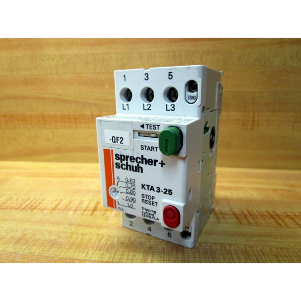 Sprecher + Schuh KTA3-25-1A Motor Starter Protector KTA3251A QF2 - Used