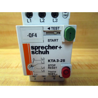 Sprecher + Schuh KTA3-25-1.6A Motor Starter Protector KTA32516A QF4 - Used