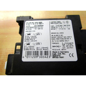 Siemens 3RT1026-1B-4 Contactor 3RT10261B4 G02050*E03* - Used