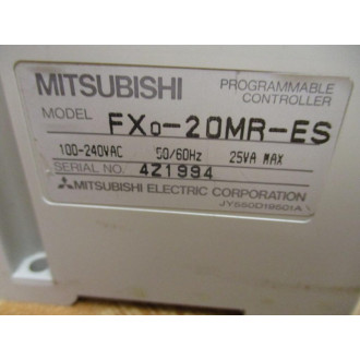 Mitsubishi FX0-20MR-ES Melsec Programmable Controller FXo-20MR-ES -1 Cover - Used