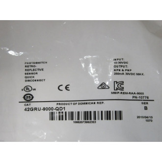 Allen Bradley 42GRU-9000-QD1 Photoswitch 42GRU9000QD1