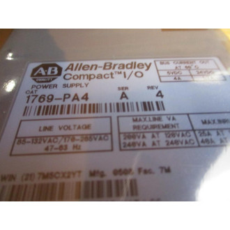 Allen Bradley 1769-PA4 Power Supply 1769PA4 Series A Rev.4 - New No Box