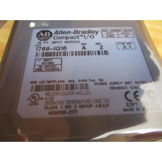 Allen Bradley 1769-IQ16 Input Module 1769IQ16 SER.A REV.2 - New No Box