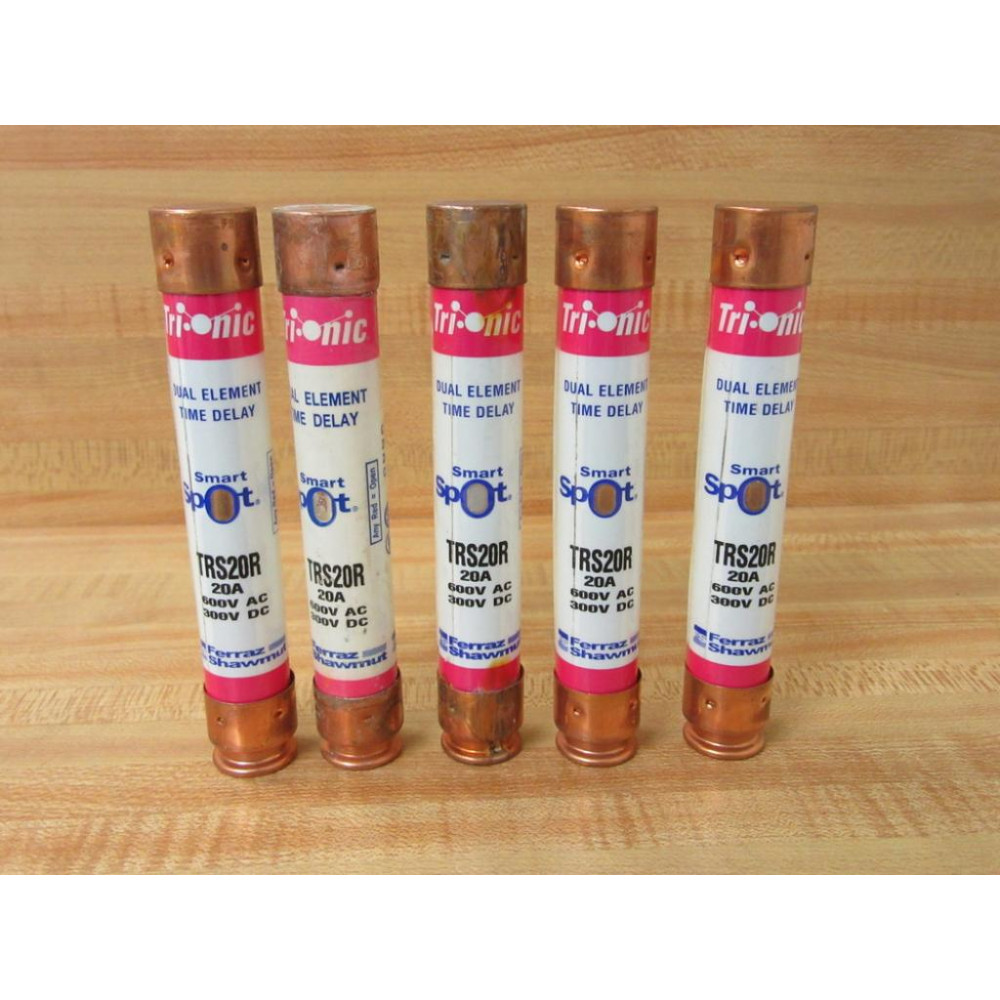 Gould Shawmut TRS20R Fuse Cross Ref 4YZL5 Smart Spot (Pack of 5) - Used