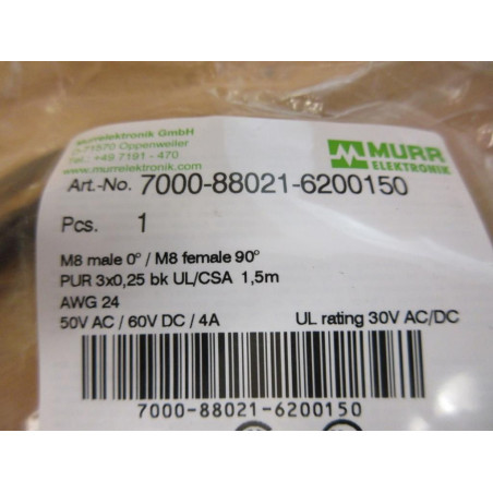 Murr Elektronik 7000-88021-6200150 Sensor Cordset 7000-88021-6300150