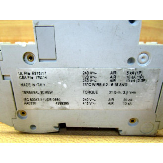 Merlin Gerin C60N-30A Square D Breaker C60N-3P-30A-D 60198 Schnieder - Used