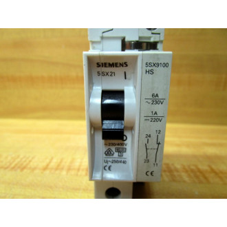 Siemens 5SX21-C10 10A Circuit Breaker 5SX21C10 WAux. Contact 5SX9100 - Used