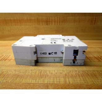 Siemens 5SX21-C10 10A Circuit Breaker 5SX21C10 WAux. Contact 5SX9100 - Used
