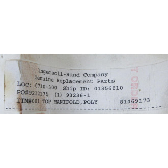 Ingersol Rand ARO 93236-1 Top Manifold 932361