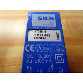 Sick KT5-N1111 Contrast Sensor KT5N1111 WO Black Cap - Used