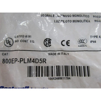 Allen Bradley 800EP-PLM4D5R Pilot Light 800EPPLM4D5R Allen Bradley 800EP-PLM4D5R Pilot Light 800EPPLM4D5R