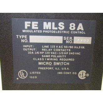 Micro Switch FE MLS 8A Photoelectric Control FEMLS8A - New No Box