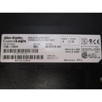 Allen Bradley 1756-IT6IA ControlLogix Analog Input Module 1756IT6I A Rev.M01