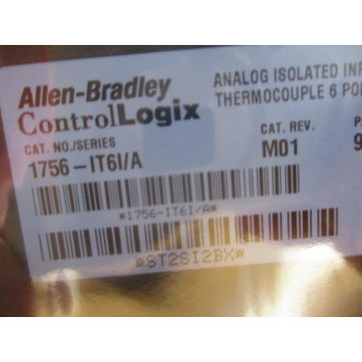 Allen Bradley 1756-IT6IA ControlLogix Analog Input Module 1756IT6I A Rev.M01
