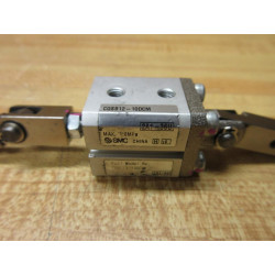 SMC CQSB12-10DCM Compact Cylinder CQSB1210DCM WSwivel Connectors - Used