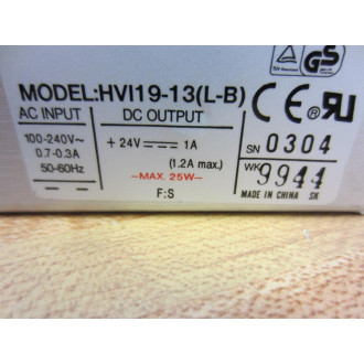 Hitron Electronics HVI19-13(LB) ACDC Open Frame Power Supply HVI1913LB - Used