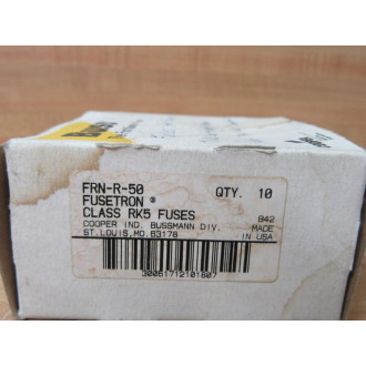 Fusetron FRN-R-50 Bussmann Fuse Cross Ref 4A453 (Pack of 10)