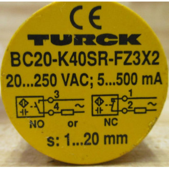 Turck BC20-K40SR-FZ3X2 Capacitive Sensor BC20K40SRFZ3X2 - Used