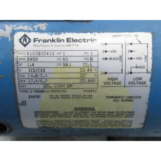 Franklin Electric 4103032413 Pump 1ST11012 - Used