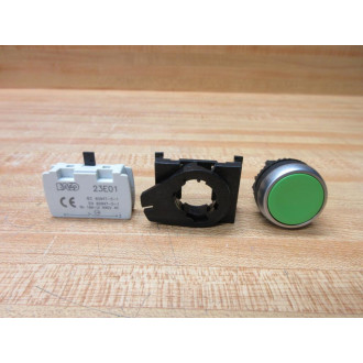 Baco 23-E-01 23E01 Contact Block With Pushbutton Button Green - New No Box