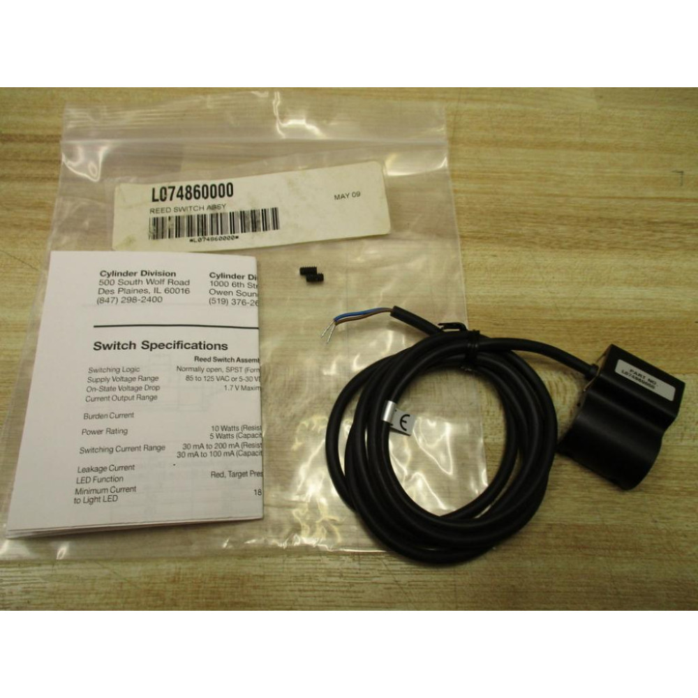 Cylinder Divison L074860000 Reed Switch - New No Box Cylinder Divison L074860000 Reed Switch - New No Box