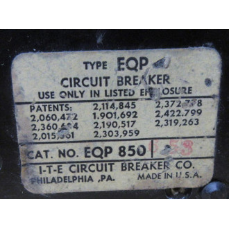 ITE EQP 850 50A Circuit Breaker EQP850 (Pack of 3) - New No Box