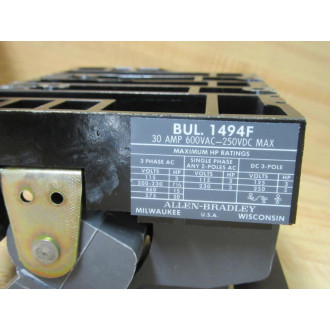 Allen Bradley X-395314 1494F Disconnect Switch X395314