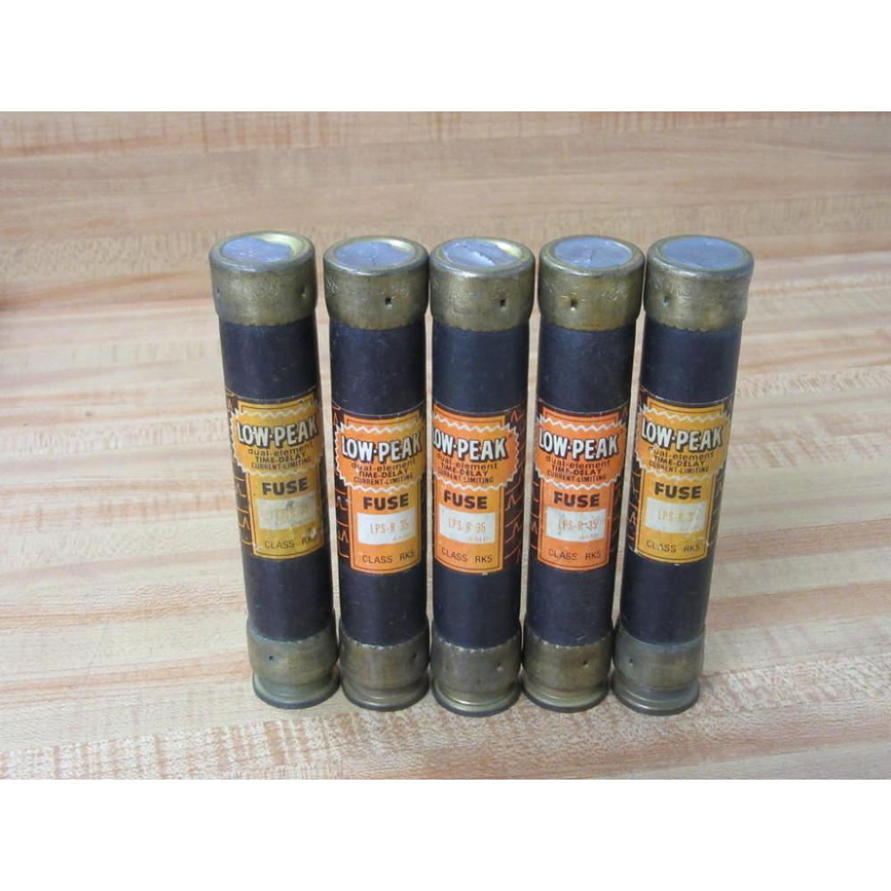 Bussmann LPS-R 35 Low-Peak Fuse LPSR35 (Pack of 5) - Used