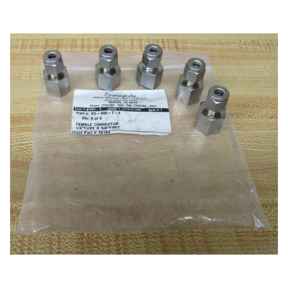 Swagelok SS-400-7-4 Conector SS40074 (Pack of 5) Swagelok SS-400-7-4 Conector SS40074 (Pack of 5)