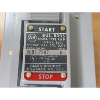 Allen Bradley 800S-2SA7 Push Button Motor Starter Switch 800S2SA7