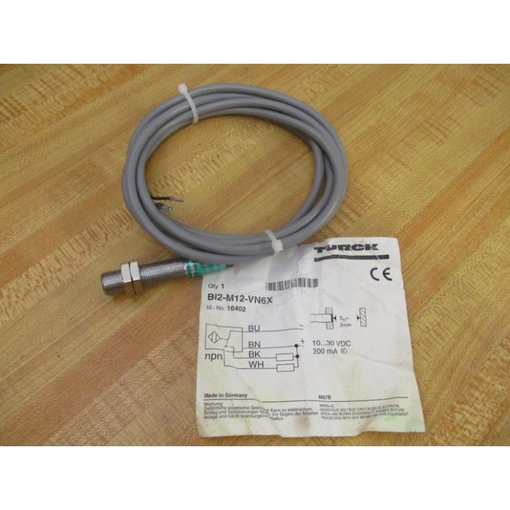 Turck BI2-M12-VN6X Proximity Sensor BI2M12VN6X 16402 - New No Box