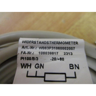 Sika W063P31060002007 Widerstandsthermometer Pt100B3 - New No Box