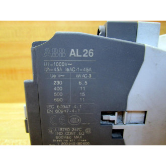 ABB AL26-30-10-24VDC Contactor AL26-30-10-R81 Cracked Housing - Used