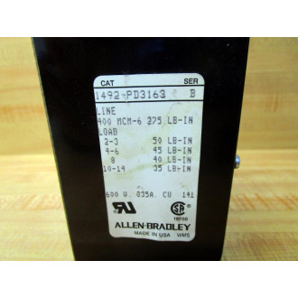 Allen Bradley 1492-PD3163 Power Distribution Block 1492PD3163 - Used