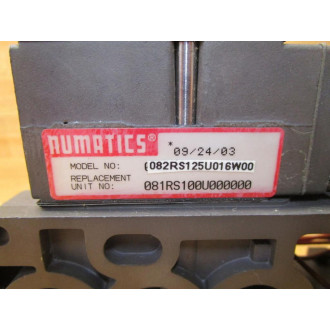 Numatics 082RS125U016W00 Pressure Regulator 081RS100U000000 - Used