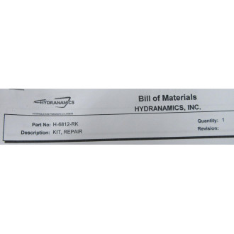 Hydranamics H-6812-RK Hyd. Cyl. Repair Kit H6812RK Hydranamics H-6812-RK Hyd. Cyl. Repair Kit H6812RK