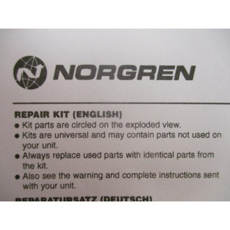 Norgren 4384-710 T74-EXCELON Shut-Off Valve Serivce Kit 4384710