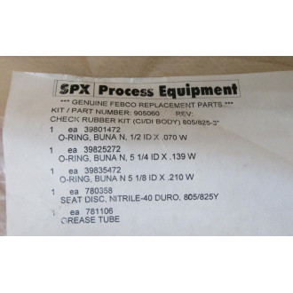 FEBCOWatts 905060 Check Rubber Parts Kit