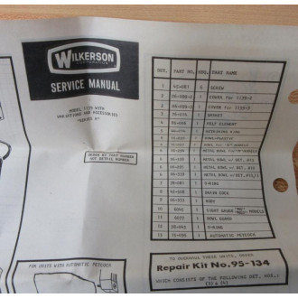 Wilkerson 95 000 Filter Repair Kit 95-134
