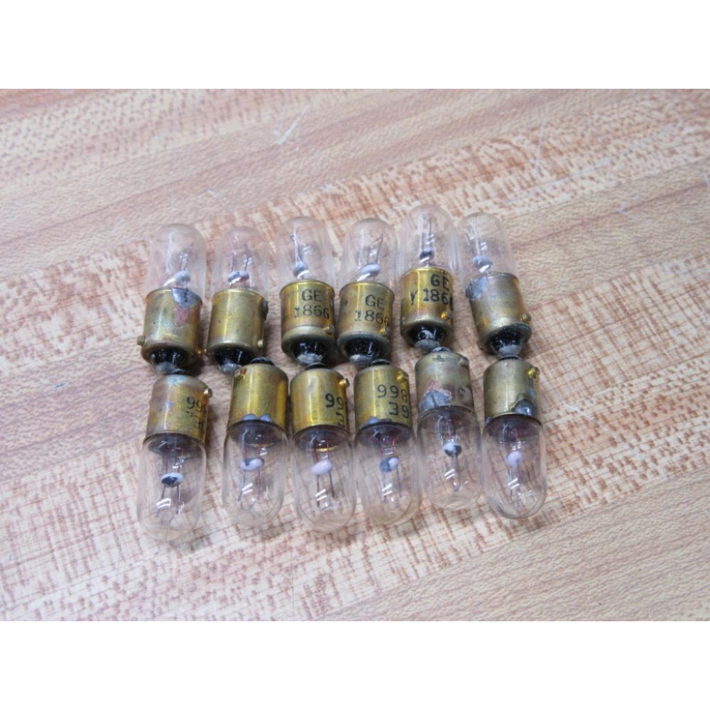 General Electric 1866 GE Miniature Light Bulb Lamp (Pack of 12) - New No Box