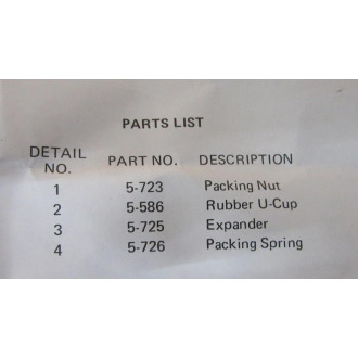 Robertshaw 2850-036 U-Cup Packing Kit 2850036